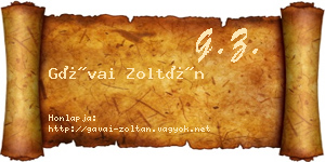 Gávai Zoltán névjegykártya